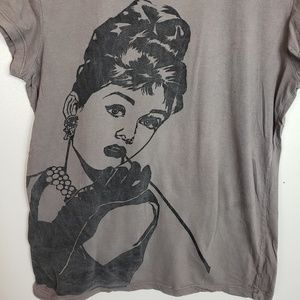 Audrey Hepburn Actress Ave LA Juniors XXL Shirt